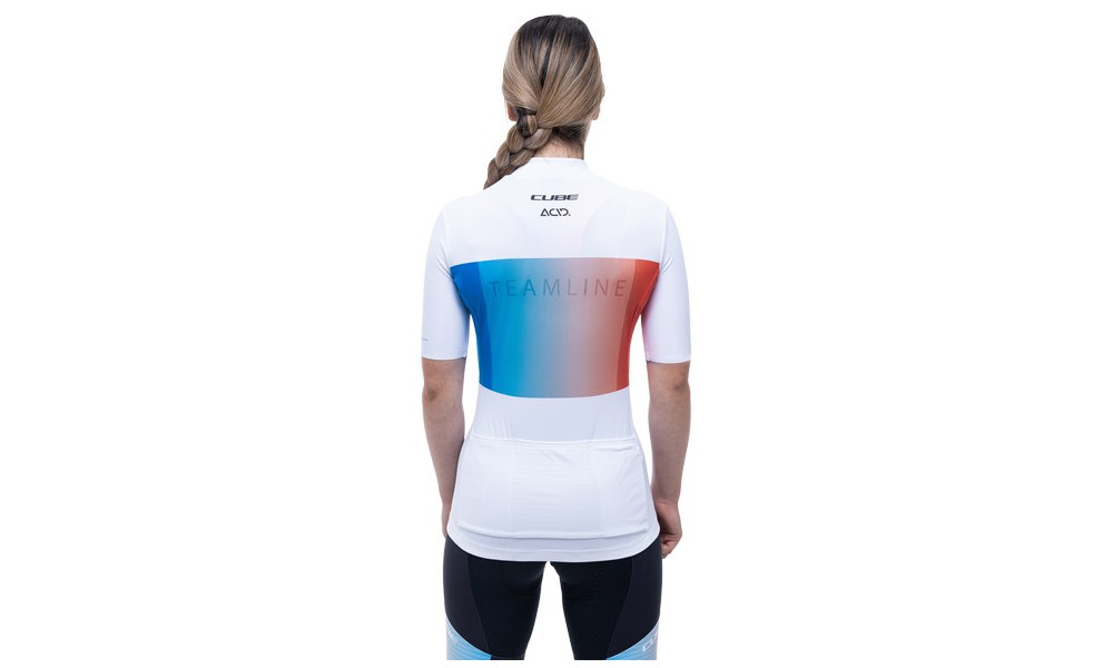 Cycling jersey Cube Teamline WS S/S white'n'blue'n'red - 4