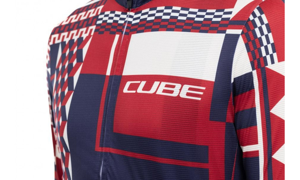 Cycling jersey Cube Blackline CMPT S/S blue'n'red'n'beige - 3