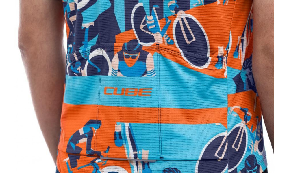 Cycling jersey Cube Blackline CMPT S/S blue'n'orange - 3