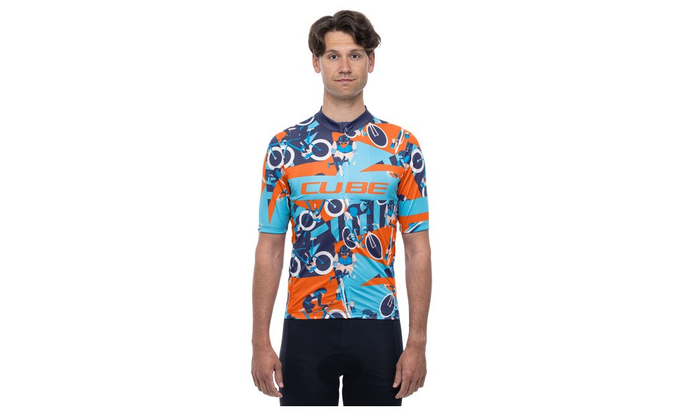 Cycling jersey Cube Blackline CMPT S/S blue'n'orange - 5