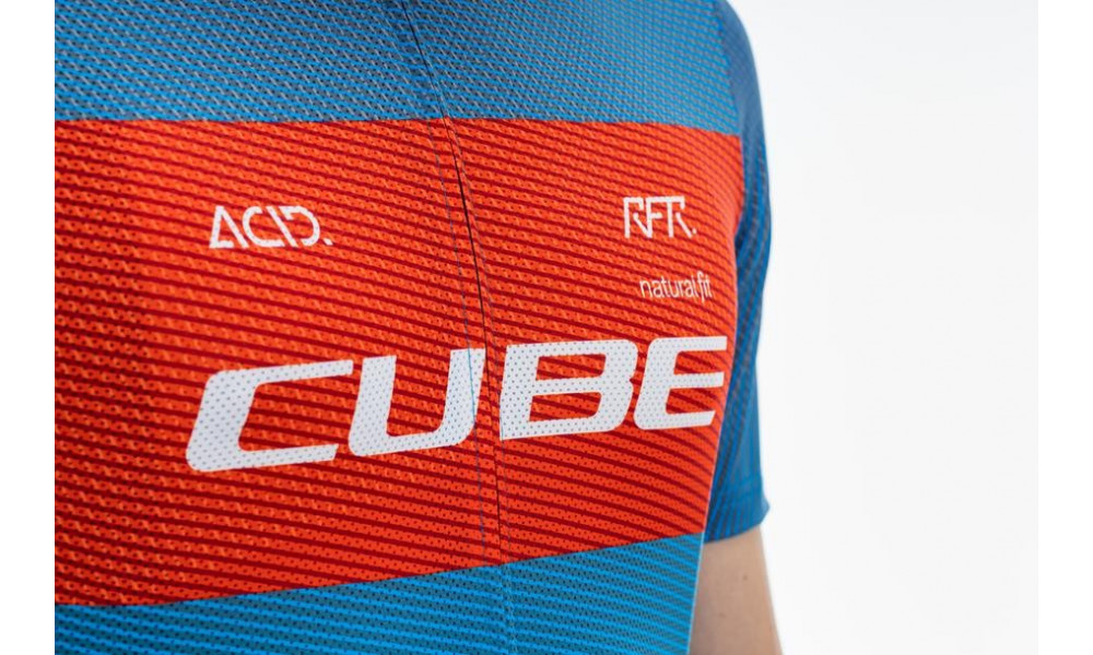 Cycling jersey Cube Teamline CMPT S/S blue'n'red'n'grey - 2