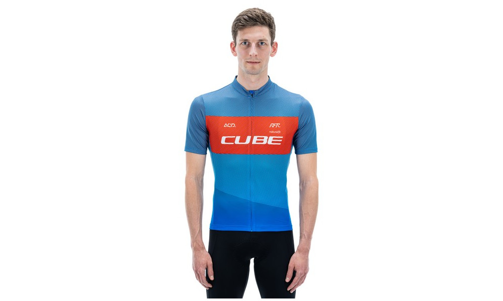 Cycling jersey Cube Teamline CMPT S/S blue'n'red'n'grey - 5