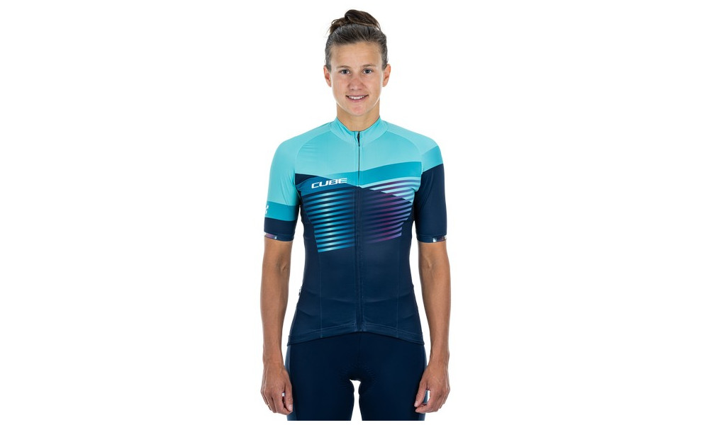 Cycling jersey Cube Teamline WS S/S blue'n'mint - 5