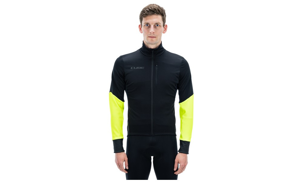 Cycling jacket Cube Blackline Softshell Safety black'n'neon yellow - 5