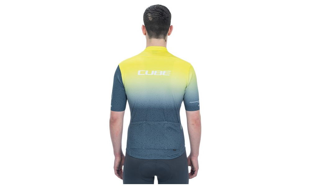 Cycling jersey Cube Blackline Race S/S yellow'n'grey - 4