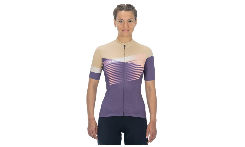 Cycling jersey Cube Teamline WS S/S violet'n'sand - 5