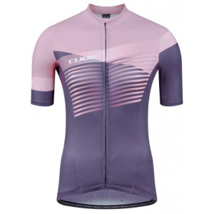Cycling jersey Cube Teamline WS S/S violet'n'rose
