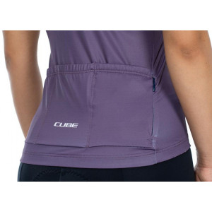 Cycling jersey Cube Teamline WS S/S violet'n'rose