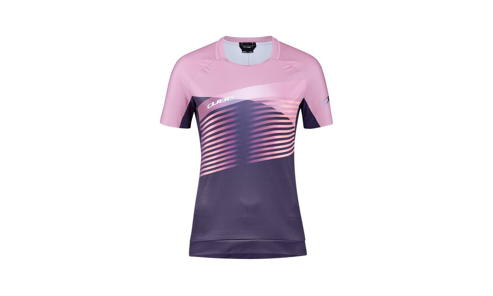 Cycling jersey Cube Teamline WS Round Neck S/S violet'n'rose - 1