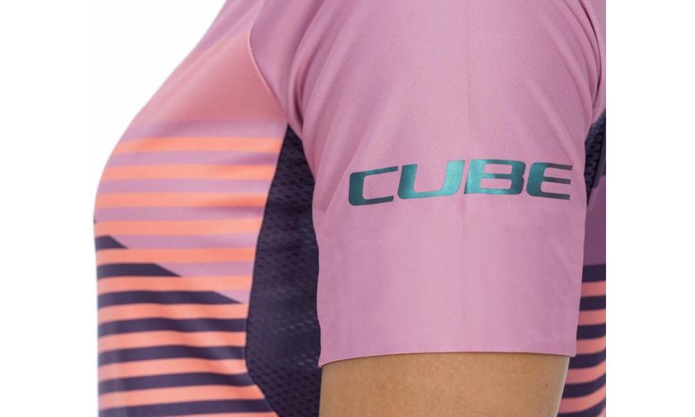Cycling jersey Cube Teamline WS Round Neck S/S violet'n'rose - 3