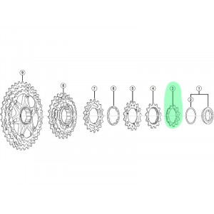 Hammaspyörä Shimano XT CS-M771 for 34/36T (BJ/BK)