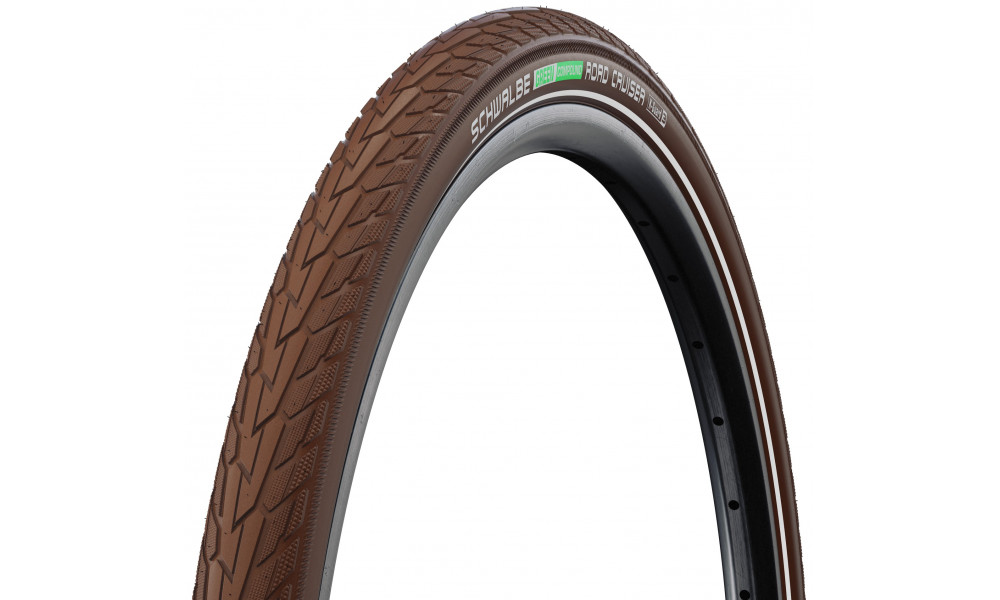 Rengas 28" Schwalbe Road Cruiser HS 484 Active Wired 42-622 / 28x1.60 Brown-Reflex - 1