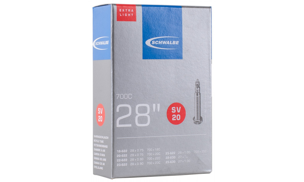 Sisäkumi 28/27" Schwalbe SV20 ExtraLight (18/25-622) - 1