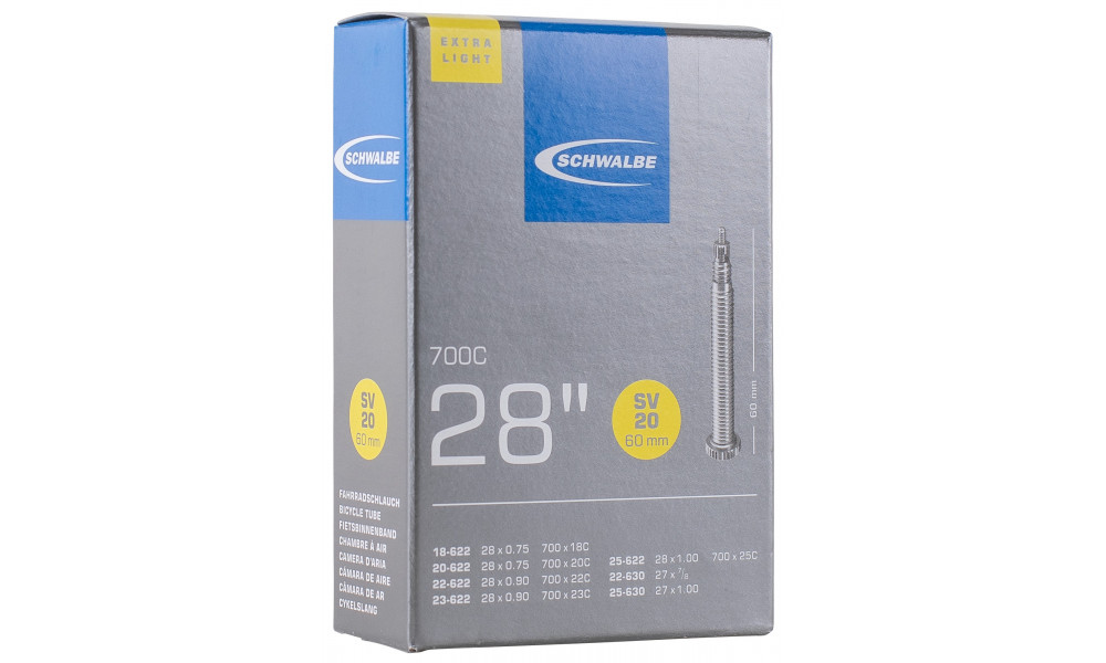 Sisäkumi 28/27" Schwalbe SV20 ExtraLight Long (18/25-622) - 1