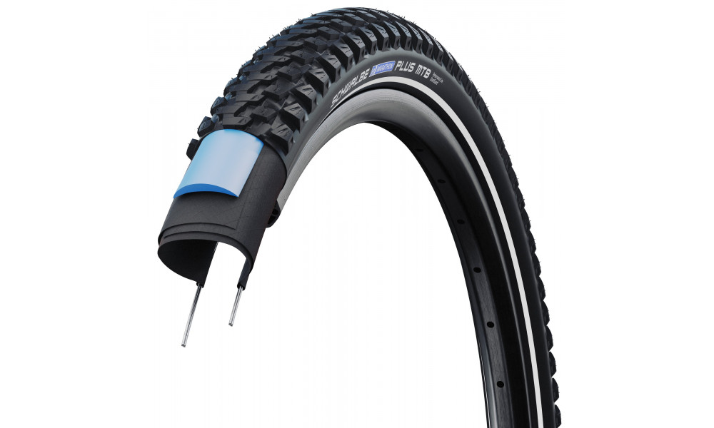 Rengas 26" Schwalbe Marathon Plus MTB HS 468 Perf Wired 54-559 / 26x2.10 Black-Reflex - 3