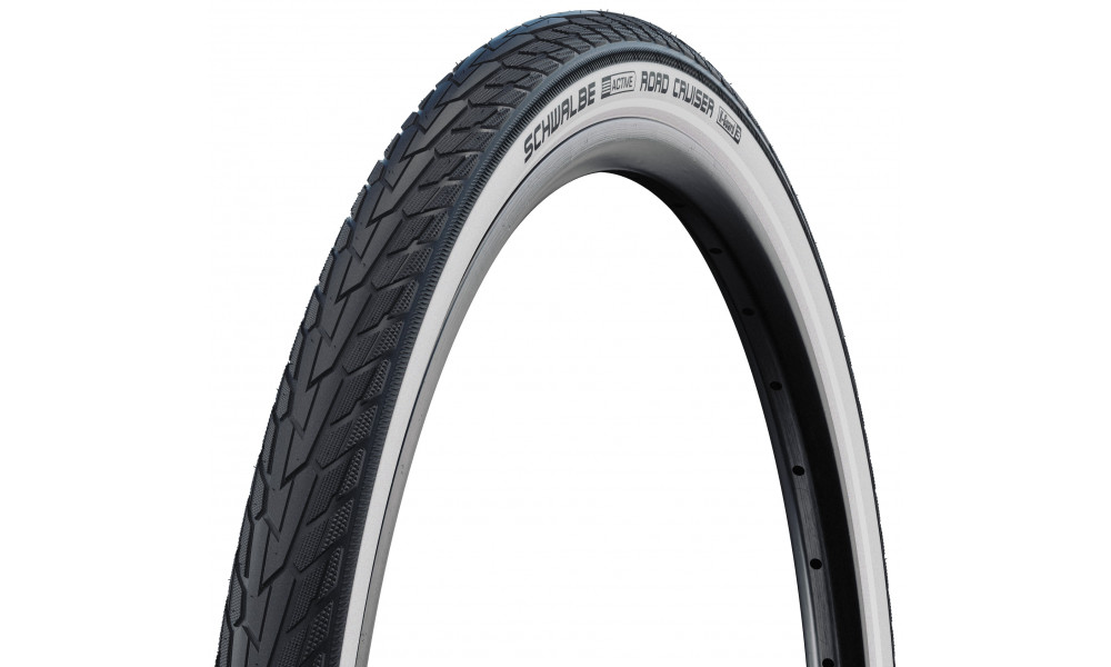 Rengas 28" Schwalbe Road Cruiser HS 484 Active Wired 42-622 / 28x1.60 Whitewall-Reflex - 1