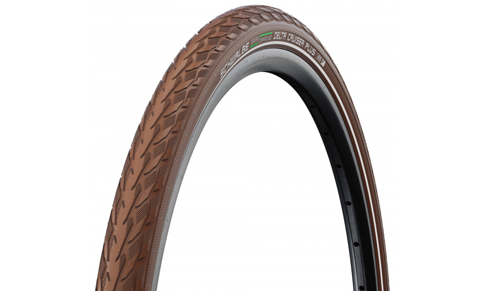 Rengas 28" Schwalbe Delta Cruiser Plus HS 431 Active Wired 37-622 / 28x1.40 Brown-Reflex - 1