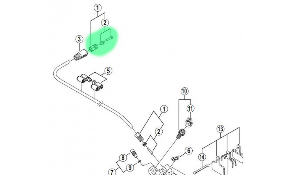 Jarrulevyn oliivimutteri ja inserttiruuvi Shimano SM-BH59 with bolt - 1