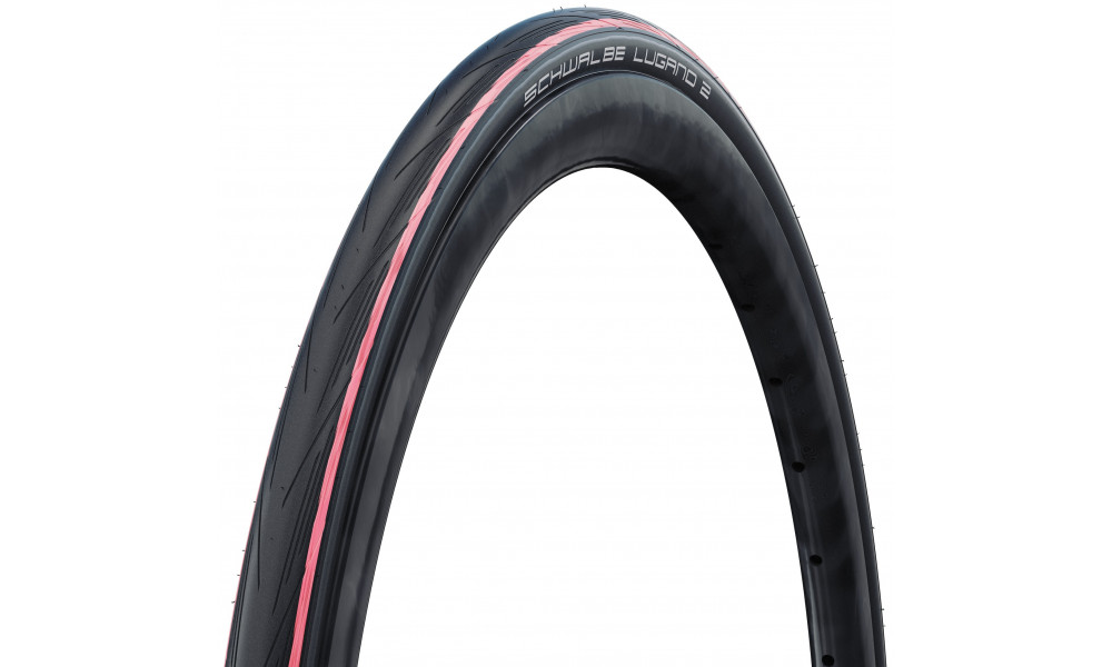Rengas 28" Schwalbe Lugano II HS 471 Active Fold 25-622 / 700x25C Red Stripes 