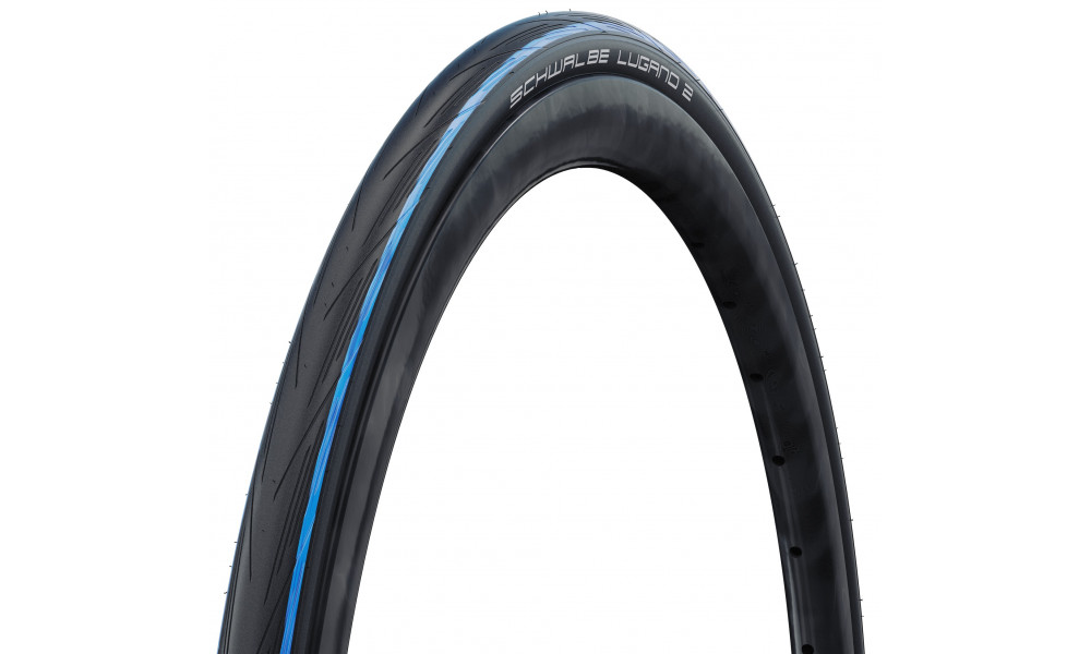 Rengas 28" Schwalbe Lugano II HS 471 Active Wired 25-622 / 700x25C Blue Stripes 