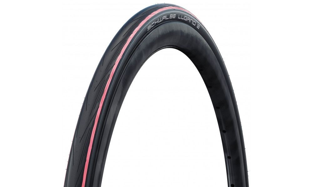 Rengas 28" Schwalbe Lugano II HS 471 Active Wired 25-622 / 700x25C Red Stripes 