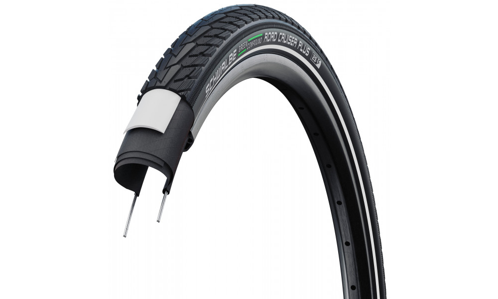 Rengas 28" Schwalbe Road Cruiser Plus HS 484 Active Wired 47-622 / 28x1.75 GreenCompound Reflex - 2