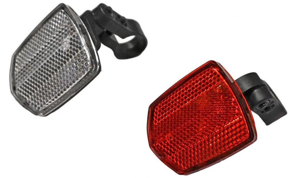 Polkupyörän tarvikkeet "Heijastin" Azimut white and red with brackets - 1