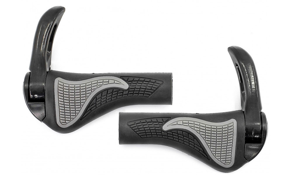 Kädensijat Azimut Ergo + Bar-Ends säädettävä Alu 140mm black-grey - 1