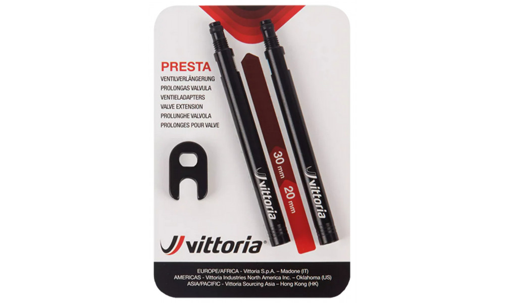Ventiilinjatke Vittoria 30mm (2kpl. in alu + spanner) 