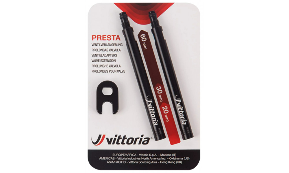 Ventiilinjatke Vittoria 60mm (2kpl. in alu + spanner) 