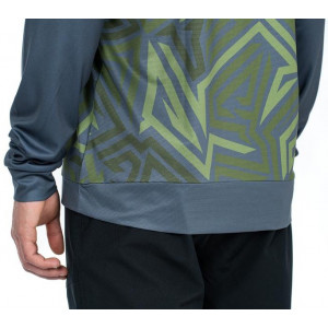 Cycling jersey Cube ATX Round Neck TM L/S olive'n'grey