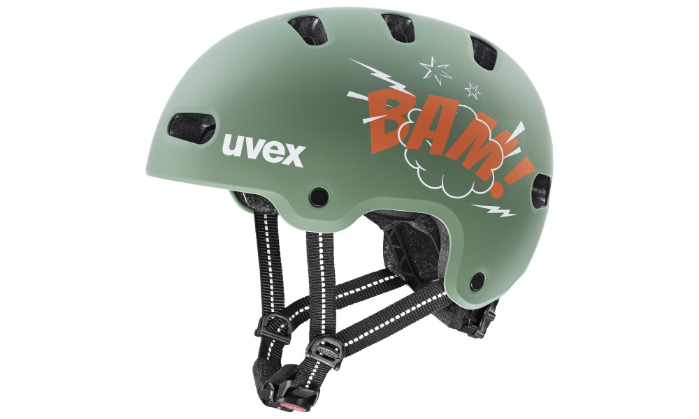 Kypärä Uvex kid 4 style bam moss green-papaya matt - 1