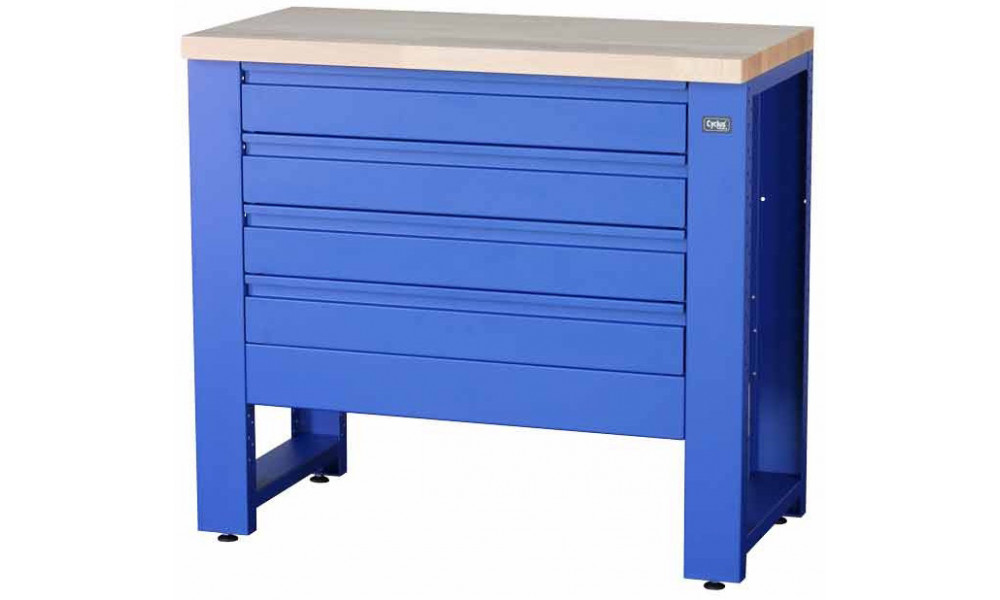 Työpajapöytä Cyclus Tools System 500 with base cabinet 4 drawers 89 x 100 x 50 cm blue (720806) 