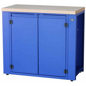 Työpajapöytä Cyclus Tools System 500 with cabinet hinged 2 level doors 89 x 100 x 50 cm blue (720807)