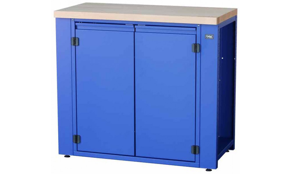 Työpajapöytä Cyclus Tools System 500 with cabinet hinged 2 level doors 89 x 100 x 50 cm blue (720807) 
