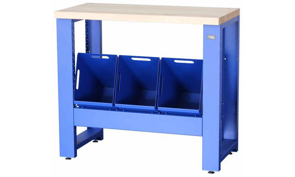 Työpajapöytä Cyclus Tools System 500 trash can 3 x 25 L 89 x 100 x 50 cm blue (720809) 