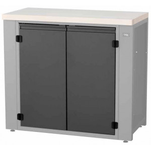 Työpajapöydän osa Cyclus Tools System 500 cabinet hinged doors with 2 levels for workbench 720851 anthracite (720854)