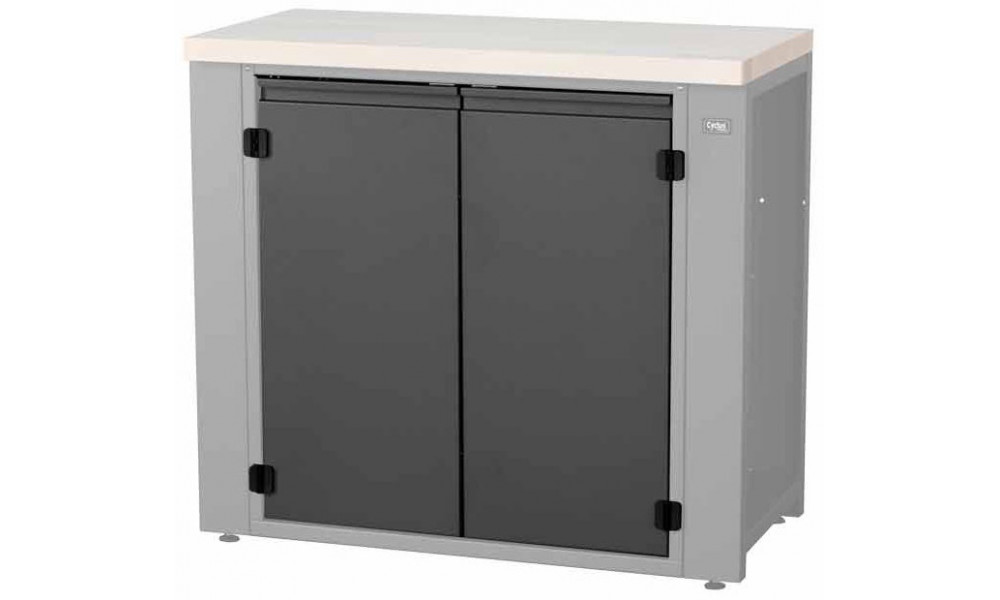 Työpajapöydän osa Cyclus Tools System 500 cabinet hinged doors with 2 levels for workbench 720851 anthracite (720854) 