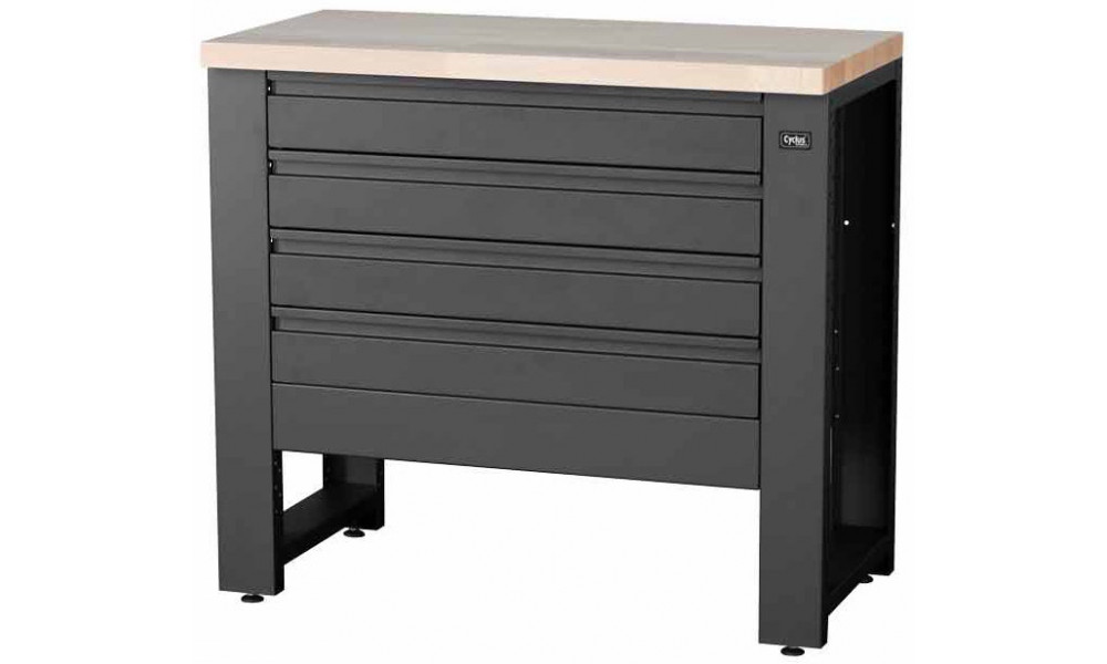 Työpajapöytä Cyclus Tools System 500 89 x 100 x 50 cm with base cabinet 4 drawers anthracite (720856) 