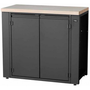 Työpajapöytä Cyclus Tools System 500 89 x 100 x 50 cm with cabinet hinged doors with 2 levels anthracite (720857)