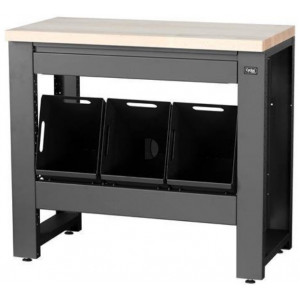 Työpajapöytä Cyclus Tools System 500 89 x 100 x 50 cm with trash can 3 x 25 L and drawer anthracite (720869)