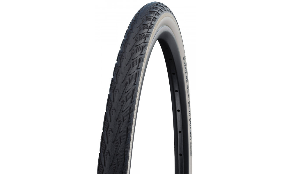 Rengas 28" Schwalbe Delta Cruiser Plus HS431 Active Wired 28-622 / 28x1.10 Whitewall Reflex - 1
