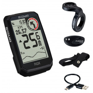 Pyörätietokone SIGMA ROX 4.0 Endurance GPS Black HR Set