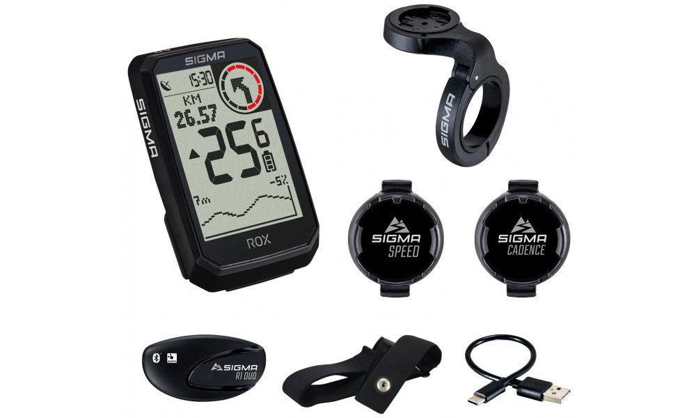 Pyörätietokone SIGMA ROX 4.0 Endurance GPS Black Sensor Set - 1