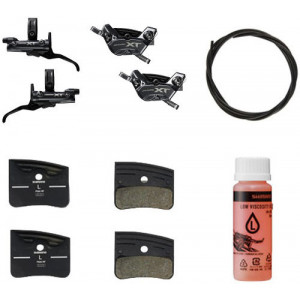 Etu- ja takalevyjarrut Shimano XT BL-M8200 (L) + BR-M8220 (F/R) 4-Piston J-Kit hydraulic post mount