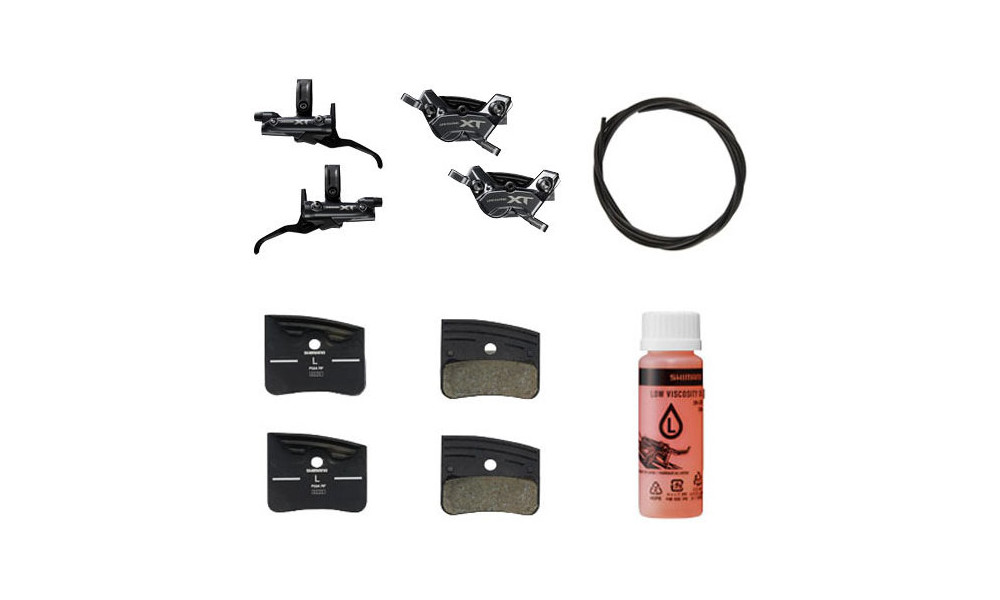 Etu- ja takalevyjarrut Shimano XT BL-M8200 (L) + BR-M8220 (F/R) 4-Piston J-Kit hydraulic post mount - 1