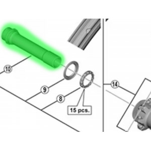 Etunavan akseli Shimano WH-M8100-TL-F15-B-275