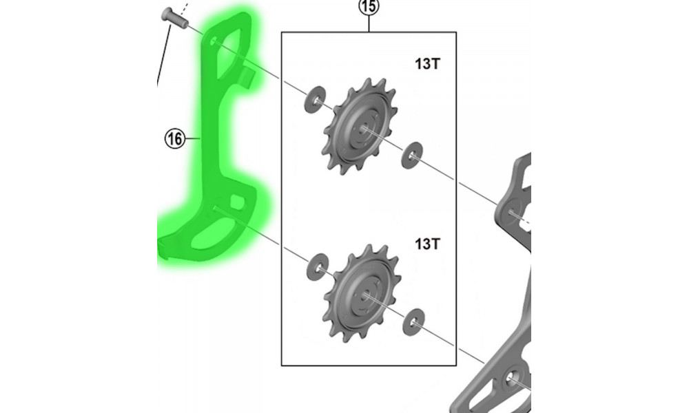 Sisälevy vaihtajalle Shimano XTR Di2 RD-M9250 SGS 