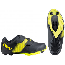 Pyöräilykengät Northwave Hammer Junior MTB XC black-yellow fluo