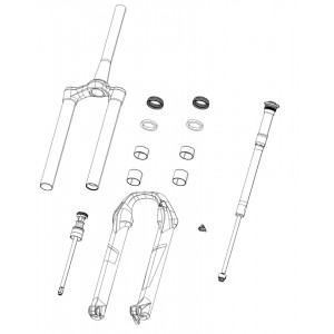 Joustohaarukan huolto-osa Rockshox crown/steerer/upper (CSU) SID DebonAir 29" 51mm offset 80-100mm
